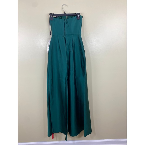 ALFRED SUNG D755 SATIN TWILL NWT Size 0 STRAPLESS MAXI DRESS BLUSH - Picture 4 of 7